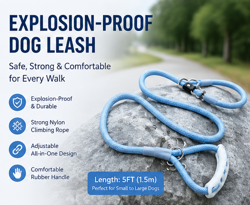 Blue 6 ft slip lead for large dogs