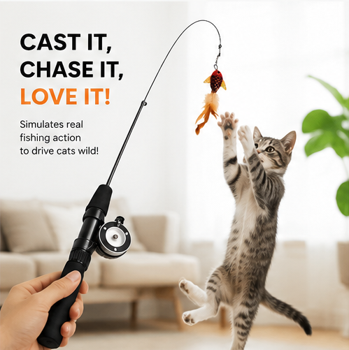 Cat Fun Bundle - Scratcher & Fishing Toy