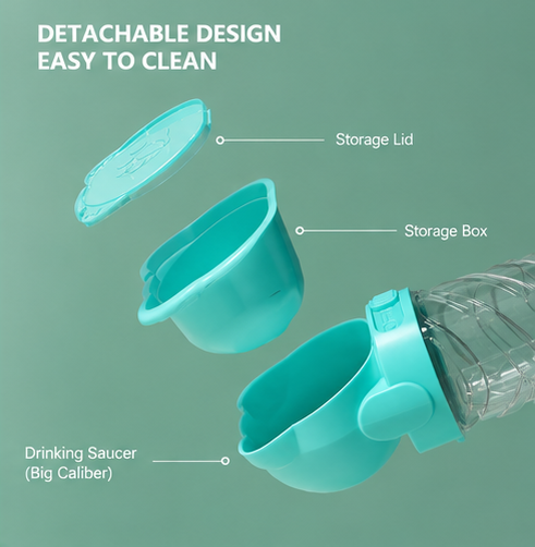 Cat Ear Travel Bottle Set - Food, Water & Bag Dispenser