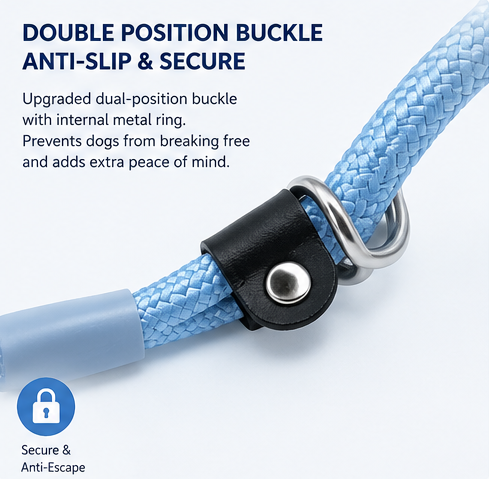 Heavy-Duty Dog P-Leash - Blue